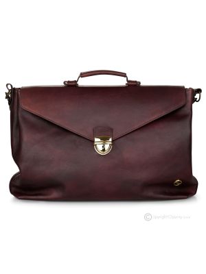 UBALDO Aktentasche Laptoptasche Notebooktasche Messenger Taschen Umhängetasche Herrentaschen handgefertigte aus echtem Leder Braun