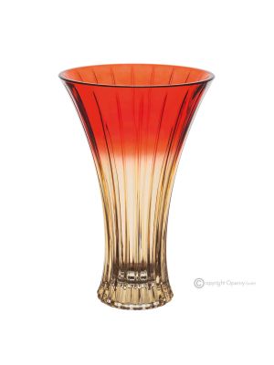 DOMINA Authentische handbemalte moderne dekorative Vase aus hochwertigem Glas.