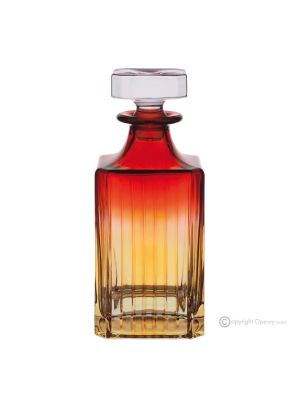 DOMINA Dekanter, dekorative moderne handbemalte Flasche aus hochwertigem Glas.