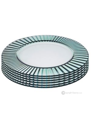 DOMINA Set mit 6 Platzhaltern aus Glas, hochwertige Qualität, modernes handbemaltes Design.