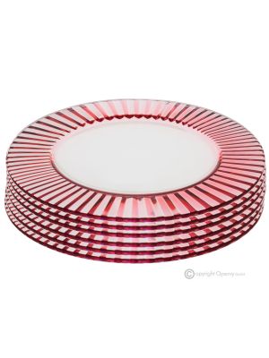 DOMINA Set mit 6 Platzhaltern aus Glas, hochwertige Qualität, modernes handbemaltes Design.