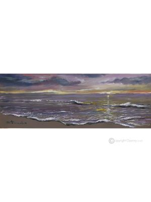 AM STRAND Acrylgemälde auf Leinwand modern Made in Italy