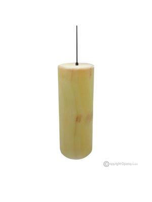 Hängelampe aus orangefarbenem Onyxmarmor, hergestellt aus natürlichem, reinem und authentischem Stein.