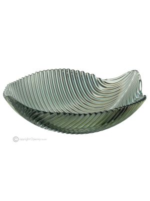 MAMBO Authentischer, handbemalter, moderner dekorativer Tafelaufsatz aus hochwertigem Glas.