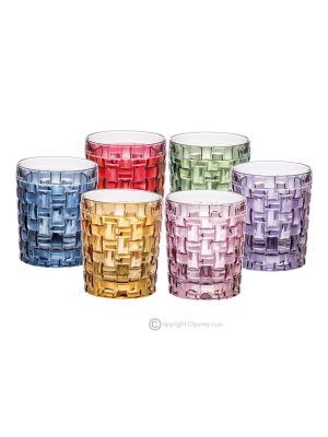 MANHATTAN Set mit 6 authentischen, modernen, handbemalten Wassergläsern aus hochwertigem Glas.