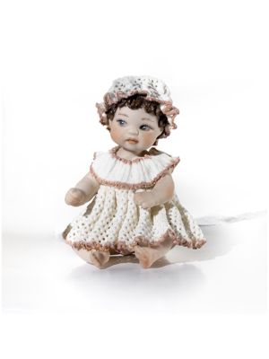 MICRO Capodimonte Porzellanfigur, Tauf-Kunstpuppe.