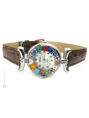 LADY 4 Muranoglas Schmuck Damenuhr Bunt Murrine Italienisches Design hochwertig exklusiv
