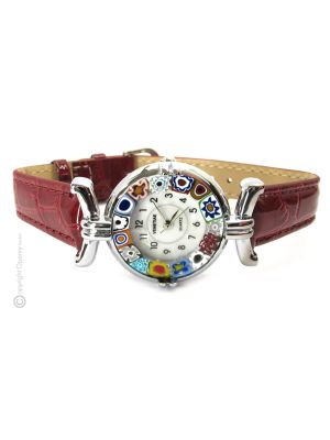 LADY 5 Muranoglas Schmuck Damenarmbanduhr handgemacht modern elegant stilvoll exklusiv
