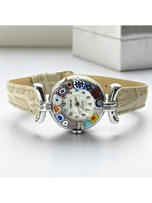 LADY 8 Edle Damenuhr Murano Glas Schmuck Murrine Venedig Stil Italienisches Design stilvoll