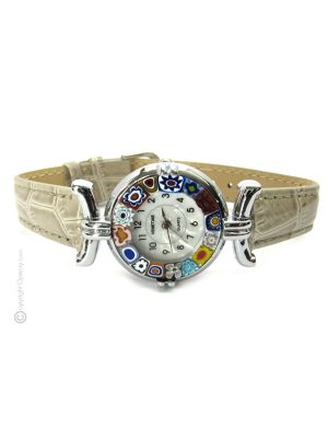 LADY 8 Edle Damenuhr Murano Glas Schmuck Murrine Venedig Stil Italienisches Design stilvoll