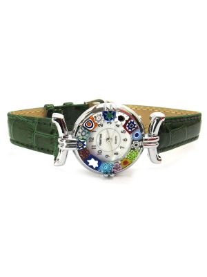 LADY 13 Murano Glas Schmuck Damenarmbanduhr Murrine hochwertig stilvoll elegant exklusiv