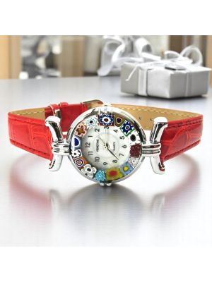 LADY 18 Exklusive Damenuhr Muranoglas Schmuck handgemacht modern stilvoll elegant exklusiv