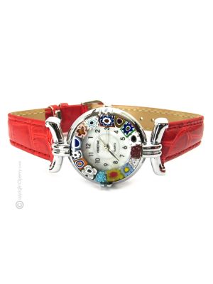 LADY 18 Exklusive Damenuhr Muranoglas Schmuck handgemacht modern stilvoll elegant exklusiv