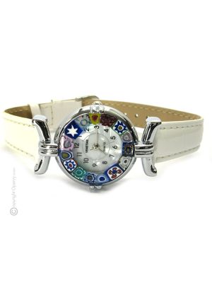 LADY 20 Edle Damenuhr Muranoglas Schmuck Leder Armband elegant hochwertig exklusiv stilvoll