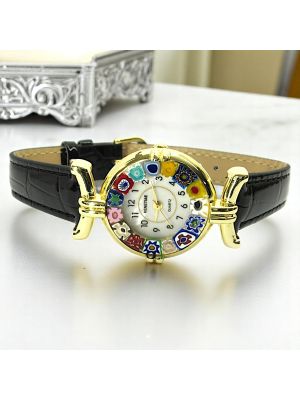 LADY ORO 2 Murano Glas Schmuck Damenuhr Bunt handgemacht modern elegant exklusiv hochwertig