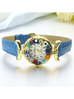 LADY ORO 10 Edle Damenuhr Muranoglas Schmuck handgemacht modern elegant hochwertig exklusiv