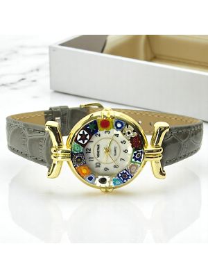 LADY ORO 14 Muranoglas Schmuck Armbanduhr Damen handgemacht Italienisches Design