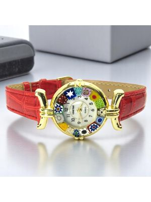 LADY ORO 18 Exklusive Damenuhr Muranoglas Schmuck handgemacht modern stilvoll elegant