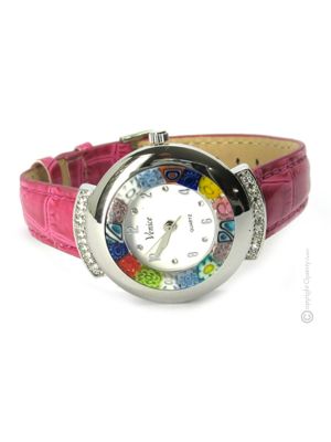 STAR 2 Muranoglas Schmuck Damenuhr Bunt Murrine Italienisches Design hochwertig exklusiv