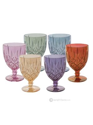 EDLES Set aus 6 authentischen handbemalten Wassergläsern aus hochwertigem Glas.
