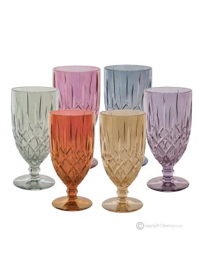 NOBLE-Set aus 6 authentischen, modernen, handbemalten Trinkgläsern aus hochwertigem Glas.