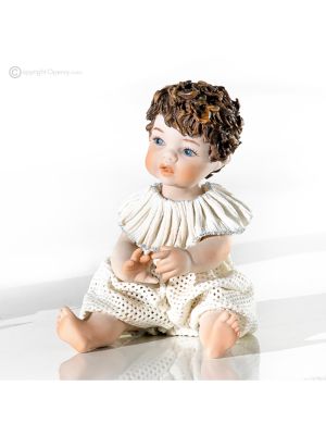 PACO Romantisches Kind, Capodimonte-Porzellanstatuette.