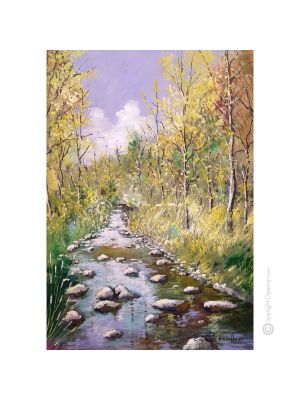 IM WALD LAUFEN Acrylgemälde auf Leinwand modern Made in Italy