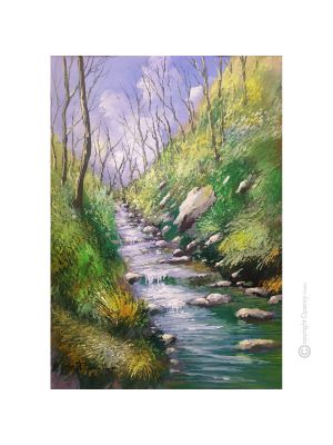 IM WALD LAUFEN Acrylgemälde auf Leinwand modern Made in Italy