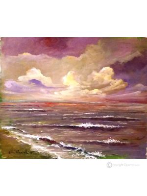 VERLIEREN GEGEN DIE UNENDLICHKEIT Acrylgemälde auf Leinwand modern Made in Italy