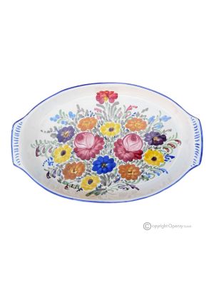 TABLETT, Auflaufform aus authentischer Castelli-Kunstkeramik, handgefertigt und bemalt.