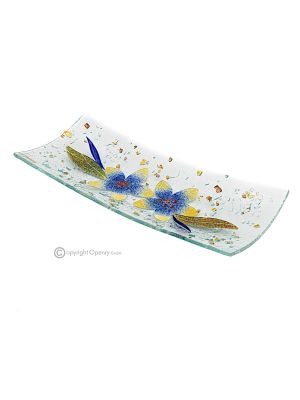 GILGIO – Tafelaufsatz, Tablett, Servierteller, handgefertigtes Kunstglas, modernes Design