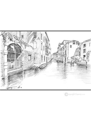 RIO SAN GIOVANNI LATERANO - VENEDIG Bleistiftzeichnungen auf Papir modern Made in Italy