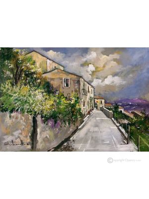 SANTA CROCE DEL SANNIO Acrylgemälde auf Leinwand modern Made in Italy