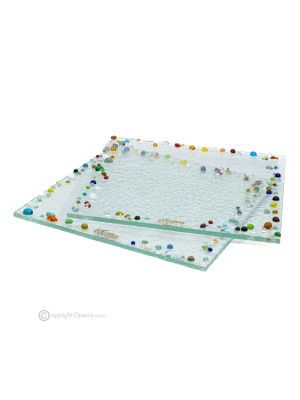 DROPS – Set aus 2 kunstvollen Glasflaschenuntersetzern, handgefertigt, modernes Design, handgefertigt