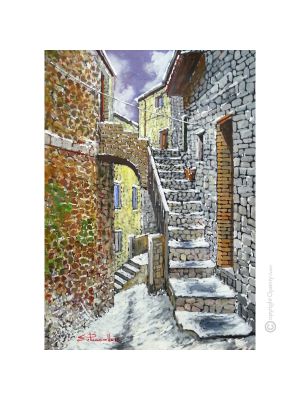 BLICK AUF MONTECCHIO Acrylgemälde auf Leinwand modern Made in Italy