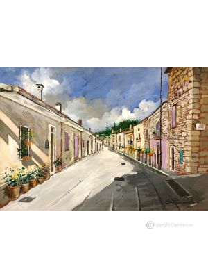 BLICK AUF IRPINO Acrylgemälde auf Leinwand modern Made in Italy
