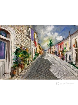 BLICK AUF IRPINO Acrylgemälde auf Leinwand modern Made in Italy