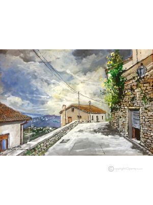 BLICK AUF IRPINO Acrylgemälde auf Leinwand modern Made in Italy