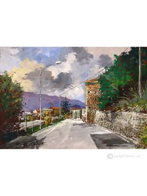 BLICK AUF IRPINO Acrylgemälde auf Leinwand modern Made in Italy