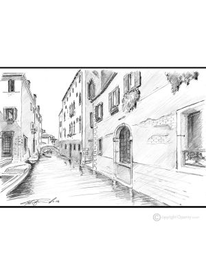 SCUDI S.TEMITA - VENEDIG Bleistiftzeichnungen auf Papir modern Made in Italy