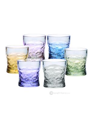 SOUND Set mit 6 authentischen, modernen, handbemalten Wassergläsern aus hochwertigem Glas.