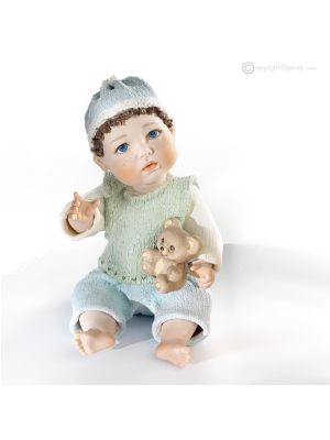 TEDDY – Italienische Kunstpuppe, hergestellt aus feinem Porzellan.