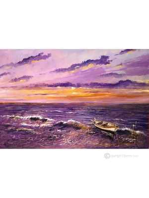 EIN SOMMERABEND Acrylgemälde auf Leinwand modern Made in Italy