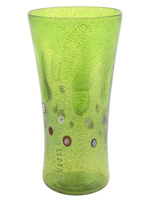 GOCCIA 200G Exklusive Vase Murano Glas Deko mundgeblasen 925 Blattsilber edel Venedig Stil