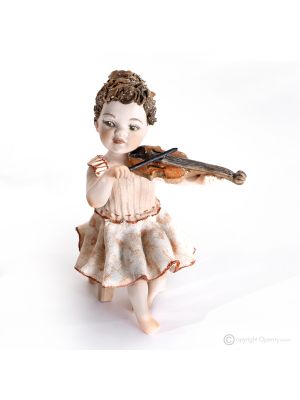 VERA - Statuette von Capodimonte, Musiker mit Geige aus feinem und einzigartigem Porzellan.