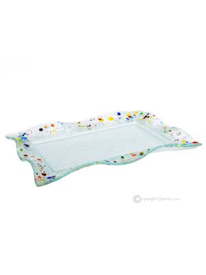 DROPS – Tablett oder Servierschale aus Kunstglas, handwerkliches Design, handgefertigt