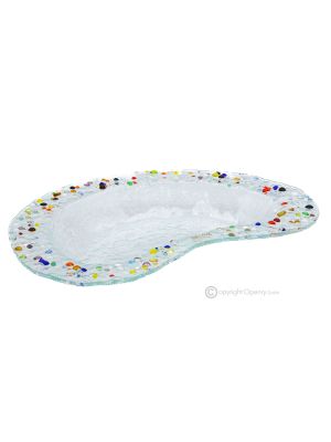 DROPS – Tablett, Servierschale aus Kunstglas, handgefertigt, modernes Design.