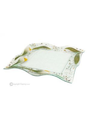 CALLA – Tablett, Servierteller, Tafelaufsatz aus Kunstglas, handgefertigt
