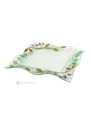 NINFEA – Tablett, Servierteller, Tafelaufsatz aus Kunstglas, handgefertigt