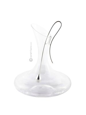 DEKANTER MIT SILBERNEM INFUSER Weindekanter Wasserdekanter in eleganter Kombination aus Kristall und Versilbert Edelmetalle Handarbeit Made in Italy *1,5l